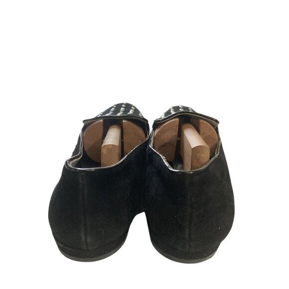 Tesori women's size 8W (Wide) Black Suede Slip-On silver Studded Loafers Shoes - Picture 4 of 8